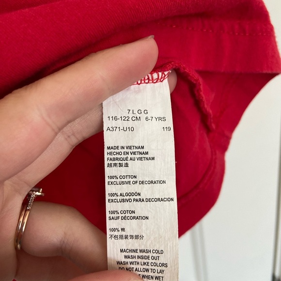 EUC‎ | Nike boy’s basic solid red swoosh short sleeve shirt size 7 - Picture 4 of 5